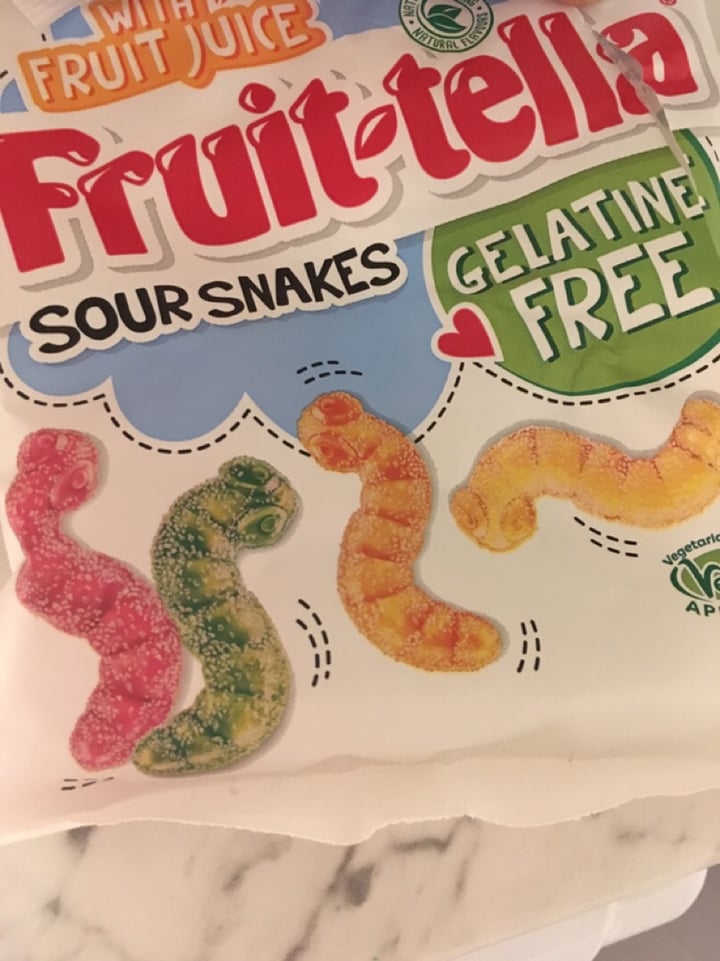 photo of Fruit-tella Sour Snakes shared by @georgiaabigail on  04 Jan 2020 - review