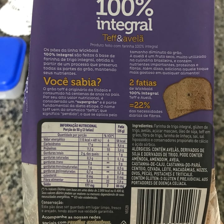 review photo of Wickbold Pão teff & Avelã shared by @gabdsb on 12 Feb 2022 - review