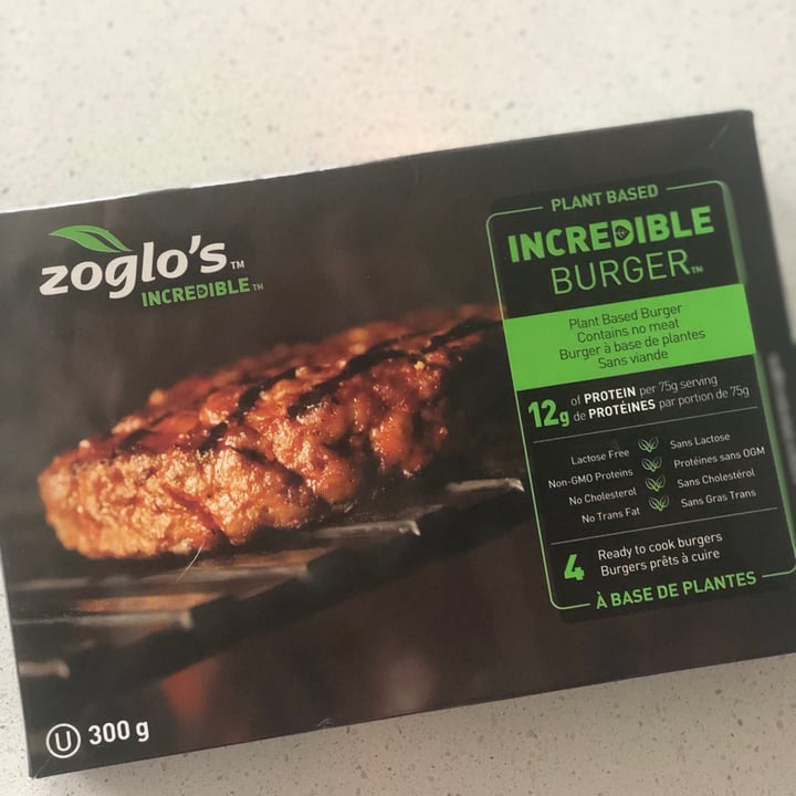 photo of Zoglo's Plant Based Incredible Burger shared by @envisioningvegan on  05 Jul 2022 - review