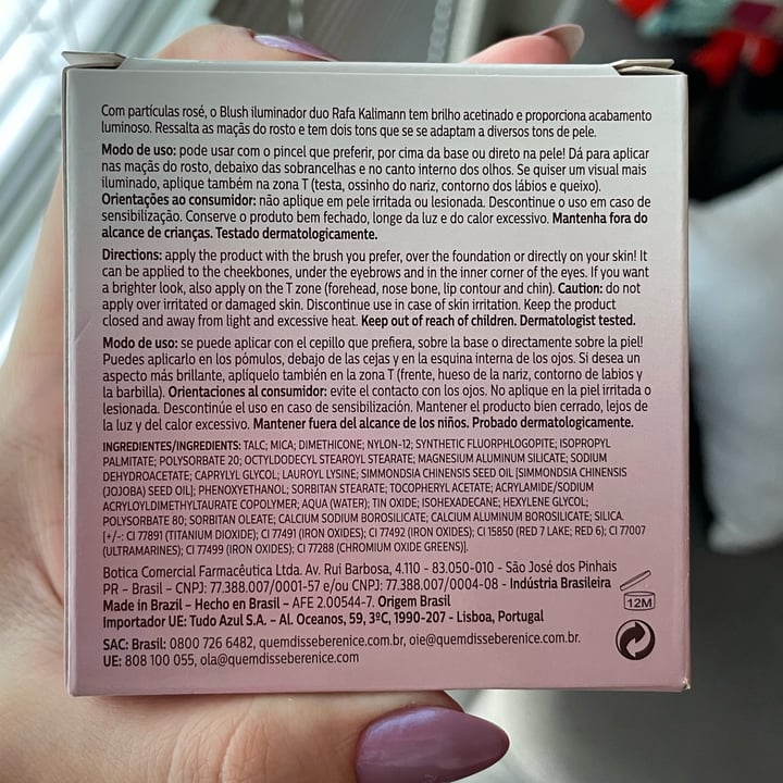 photo of Quem Disse Berenice  Blush Iluminador Duo Rosé shared by @alexandrazamb on  02 May 2022 - review