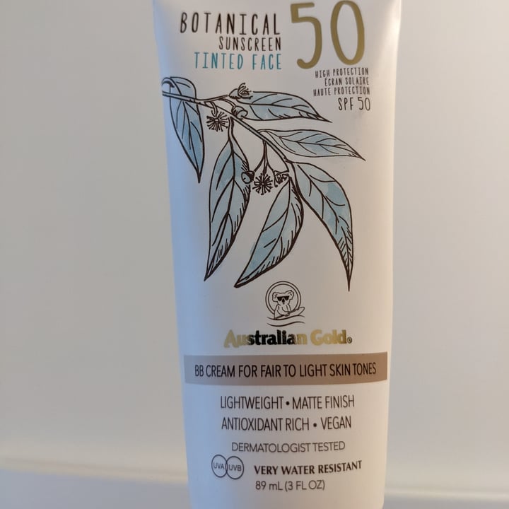 photo of Australian Gold Botanical tinted sunscreen face SPF 50 shared by @mariadelia on  15 Feb 2022 - review
