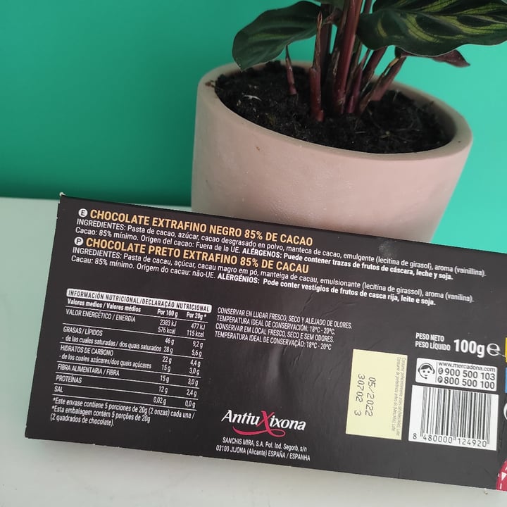 photo of Hacendado Chocolate negro 85% shared by @saruchi on  24 Feb 2021 - review