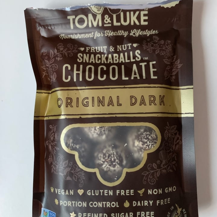 photo of Tom & Luke Fruit & Nut Snackaballs Chocolate Original Dark shared by @xmarcsthespot on  13 Feb 2022 - review