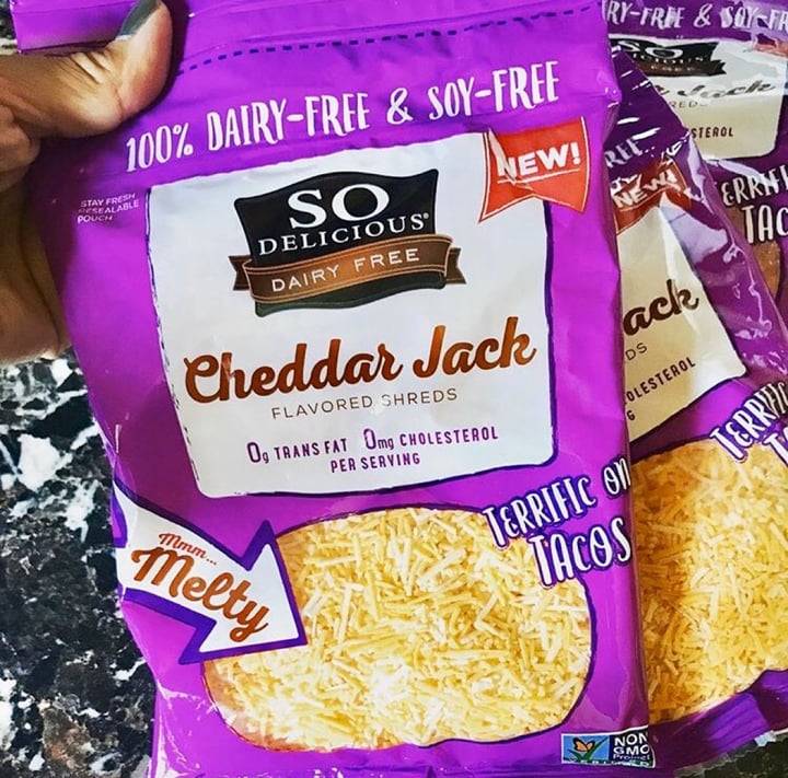 photo of So Delicious Dairy Free Cheddar Jack Flavored Shreds shared by @veganoverforty on  19 Dec 2019 - review