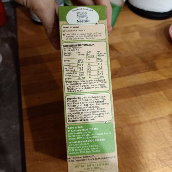 review photo of Nescafé Almond latte shared by @plantbasedlans on 03 Jul 2020 - review