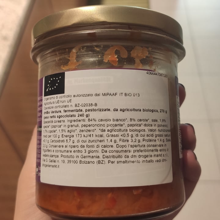 photo of dmBio kimchi shared by @federica1713 on  24 Jun 2022 - review