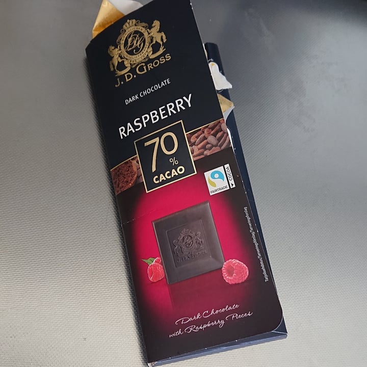 photo of J. D. Gross Raspberry Dark Chocolate 70% shared by @from02miro on  14 Jun 2022 - review