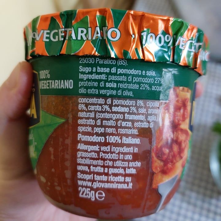 photo of Giovanni Rana Ragù Vegetale Bolognew shared by @iobarbs on  22 Nov 2022 - review