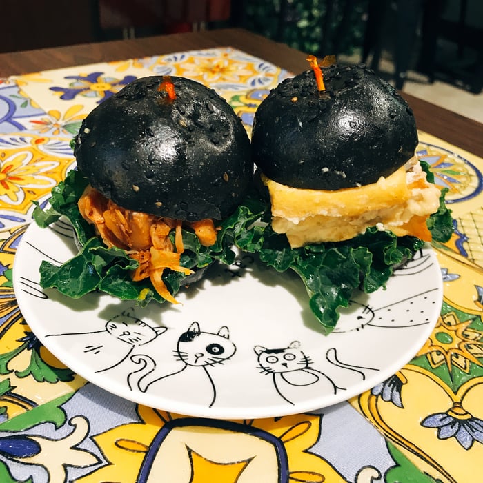 Blackjack And Tofumania Sliders With Mixed Salad