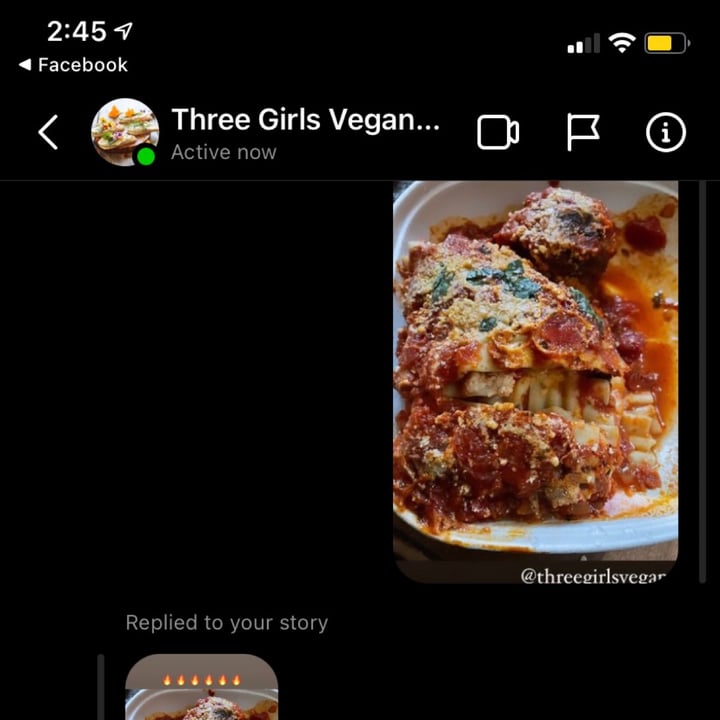 photo of Three Girls Vegan Creamery Lasagna shared by @veganmeatball on  07 Feb 2021 - review