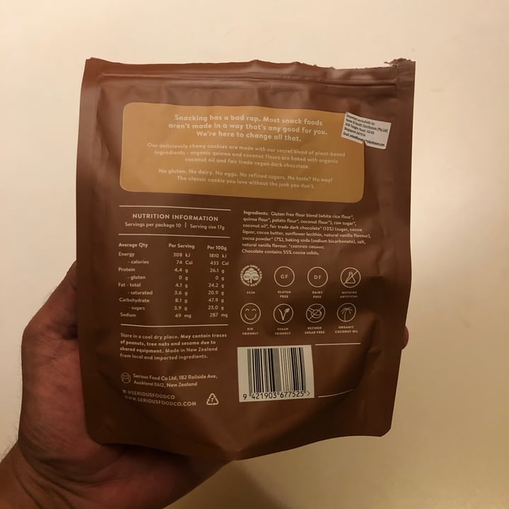 photo of Serious Food Co. Chewy Double Choc Cookies shared by @nandha09 on  01 Jan 2021 - review