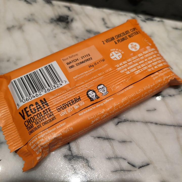 photo of LoveRaw Peanut Butter Cups shared by @stevenneoh on  02 Apr 2022 - review