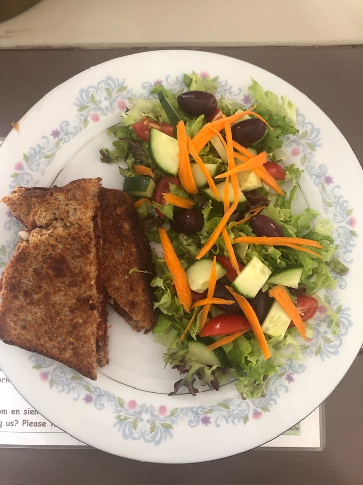 photo of Eseltjiesrus Donkey Sanctuary Olive Tapenade, Sundried Tomato And Onion Toasted Sandwich shared by @capetownmatt on  12 Dec 2019 - review