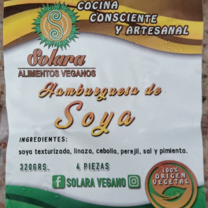 photo of Solara Hamburguesas de Soya shared by @pamelamorales on  26 Nov 2022 - review