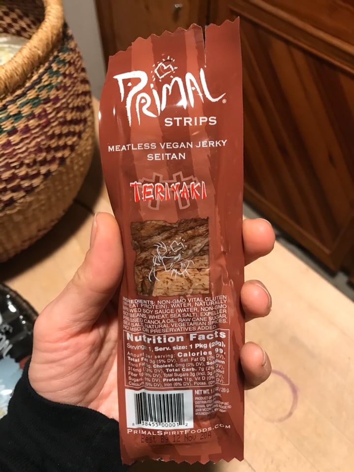 photo of Primal Strips Teriyaki Meatless Vegan Jerky shared by @earthtostacy on  27 Dec 2019 - review