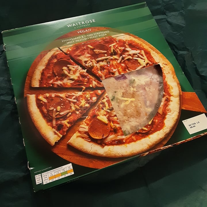 photo of Waitrose Vegan Spicy Meatless Feast Pizza shared by @waitrosevegan on  04 Mar 2021 - review