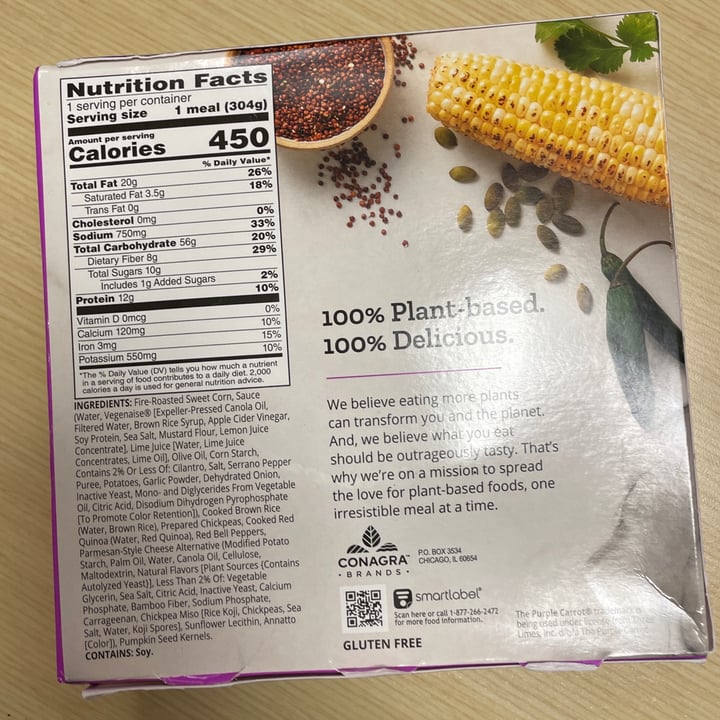 review photo of Purple Carrot Sweet Corn Elote Bowl shared by @s10bee on 07 Aug 2021 - review