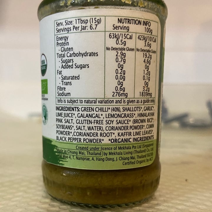 photo of Mekhala Mekhala Organic Thai Green Curry Paste shared by @fxk on  17 Jan 2021 - review