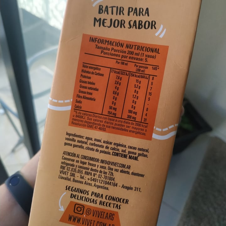photo of Vívet Leche de Cacahuate sabor Cacao Power shared by @v3r0nic4 on  27 Feb 2021 - review