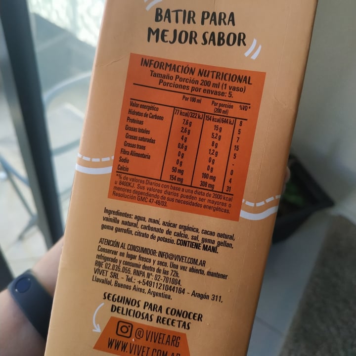 review photo of Vívet Leche de Cacahuate sabor Cacao Power shared by @v3r0nic4 on 27 Feb 2021 - review