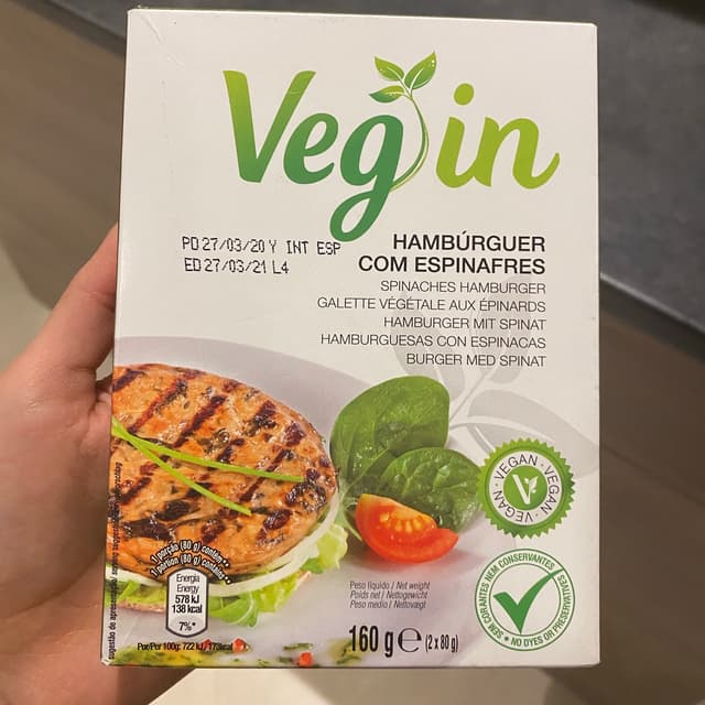 Foto do prato “Veg In Spinach Hamburger”