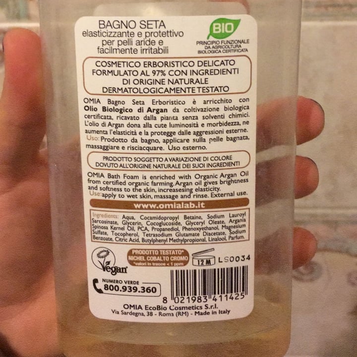 review photo of Omia Laboratoires Bagno seta all'olio di argan shared by @enrico on 25 Apr 2021 - review