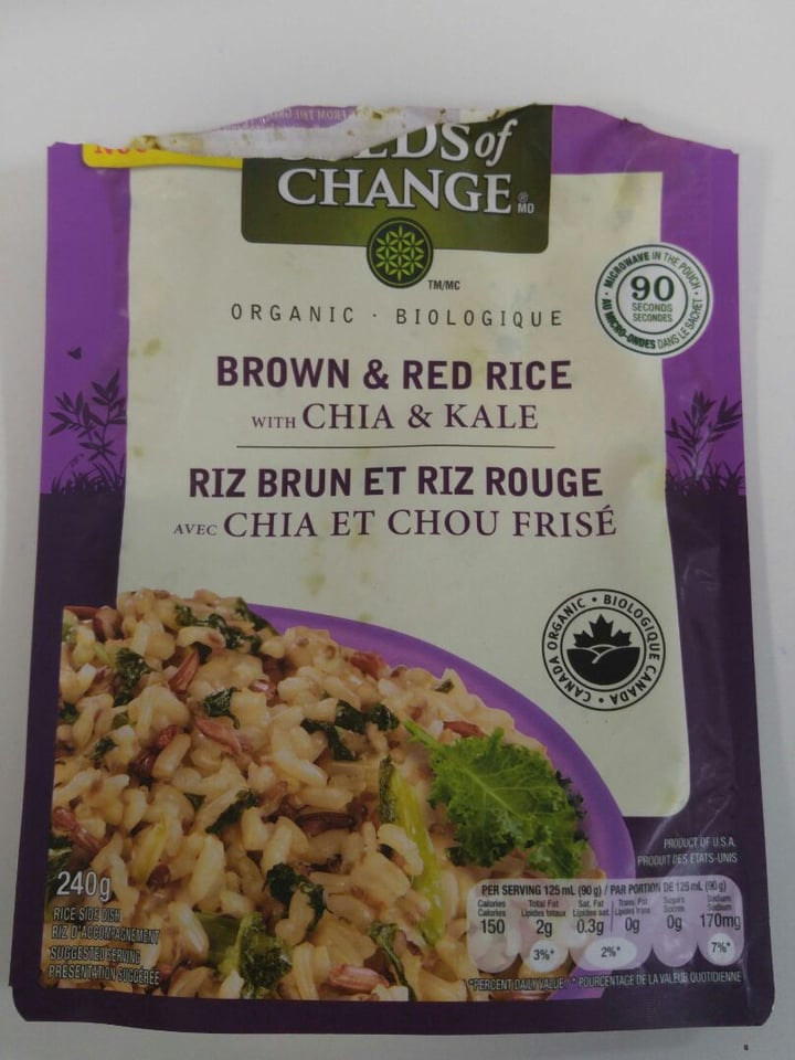 photo of Seeds of Change Seeds Of Change Organic Brown & Red Rice With Chia And Kale shared by @cgiguere on  15 Sep 2019 - review