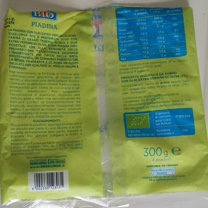 review photo of Esselunga Bio Piadina shared by @vanny80 on 02 Apr 2022 - review