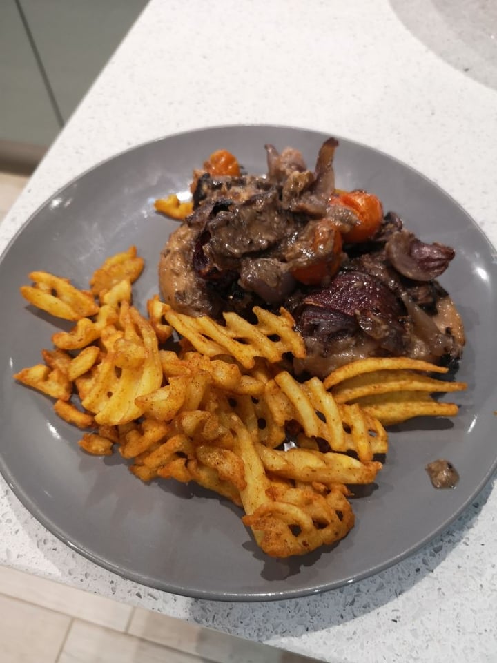 review photo of Morrisons Celeriac steaks with mushroom sauce shared by @twowheeledvegan on 16 Feb 2020 - review