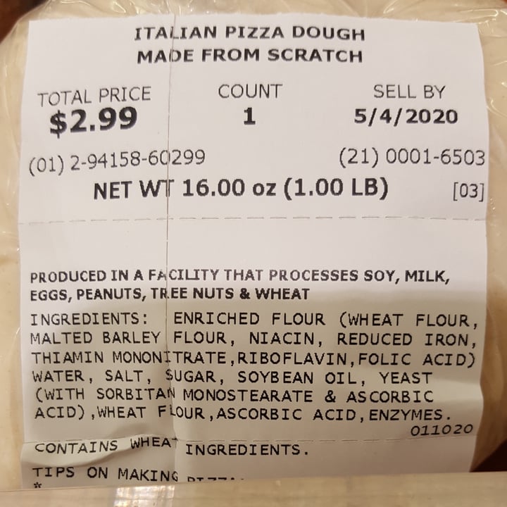 photo of Publix Italian Pizza Dough Made From Scratch shared by @chris10091 on  25 May 2020 - review