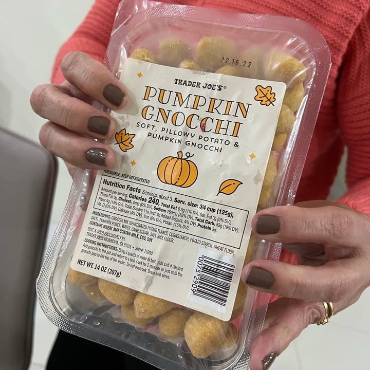 photo of Trader Joe's Pumpkin Gnocchi shared by @junieleone on  20 Nov 2022 - review