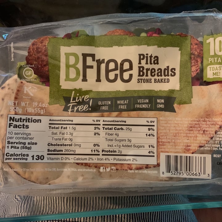 review photo of BFree Pita Breads Stone Baked shared by @elizwieser on 04 Jul 2021 - review