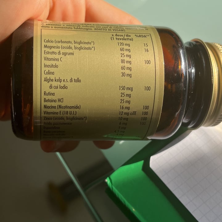 photo of Solgar Multinutrients shared by @elisarossi on  07 Apr 2022 - review