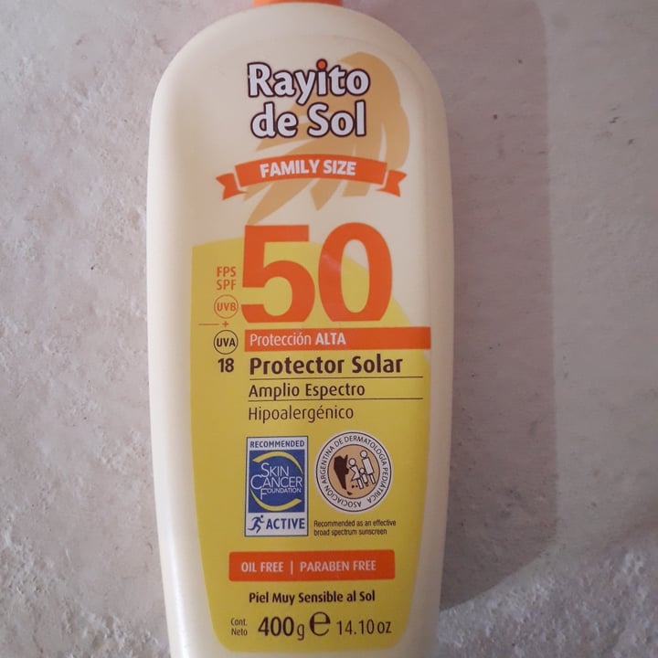 photo of Rayito de Sol Protector Solar Factor 50 UVA 18 shared by @luciaceleste on  19 Aug 2020 - review