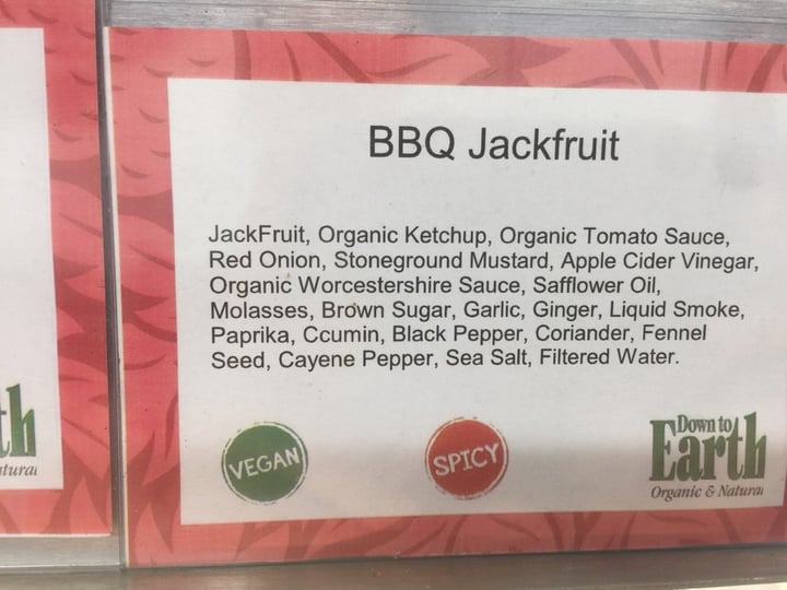 photo of Down to Earth Organic & Natural- Kailua BBQ Jackfruit shared by @xine on  17 Jan 2020 - review