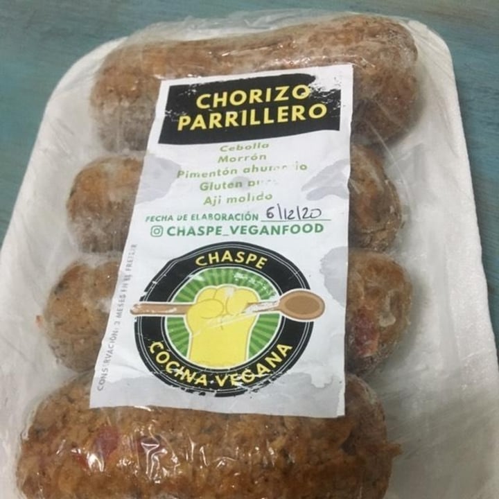 photo of Chaspe Vegan food Chorizo parrillero shared by @brendavegana on  27 Dec 2020 - review