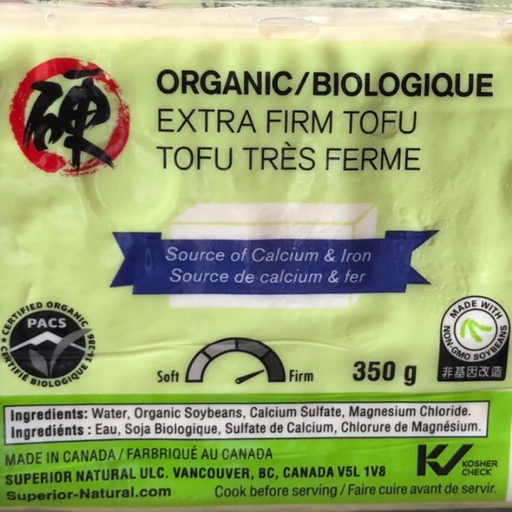 photo of Superior Natural Organic Extra Firm Tofu shared by @helloitsme on  20 Jul 2021 - review