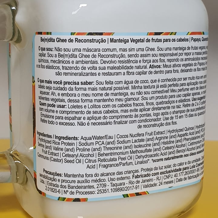 review photo of Lola Cosmetics Be(m)dita Ghee Reconstrução shared by @anacarrijo on 22 Sep 2021 - review