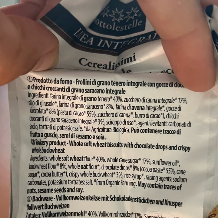 review photo of Sottolestelle Biscotti Integrali Con Grano Saraceno E Gocce Di Cioccolato shared by @elisalu on 21 Aug 2022 - review