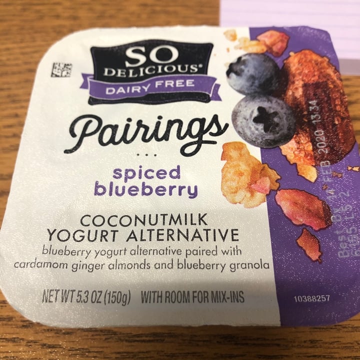 photo of So Delicious Dairy Free Pairings Spiced Blueberry Coconut Milk Yogurt Alternative shared by @happyharo on  21 Feb 2020 - review