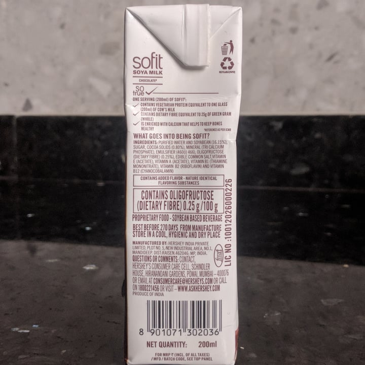 photo of Sofit Soya Milk Chocolate shared by @ramansingh on  15 Apr 2021 - review