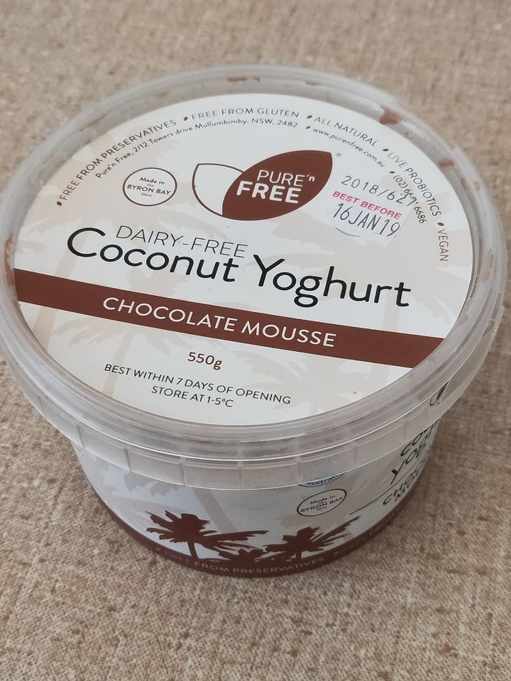 photo of Pure n' Free Dairy Free Coconut Yoghurt Chocolate Mousse shared by @crowtower on  22 Aug 2019 - review