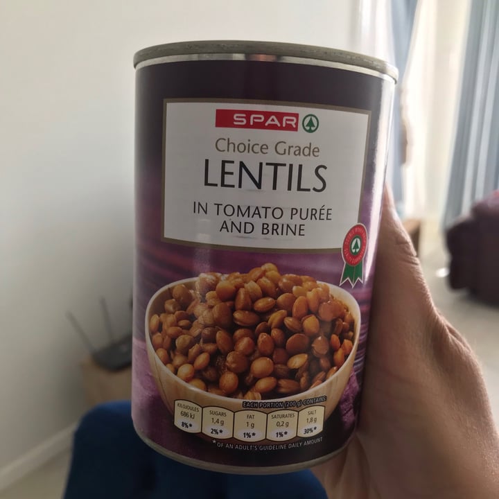 photo of Spar Choice grade Lentils in tomatoe pureé shared by @plantpoweredpayalla on  08 Sep 2020 - review