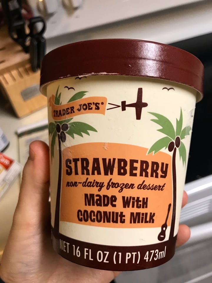 photo of Trader Joe's Strawberry Non-Dairy Frozen Dessert Made with Coconut Milk shared by @sam0729 on  01 Oct 2019 - review