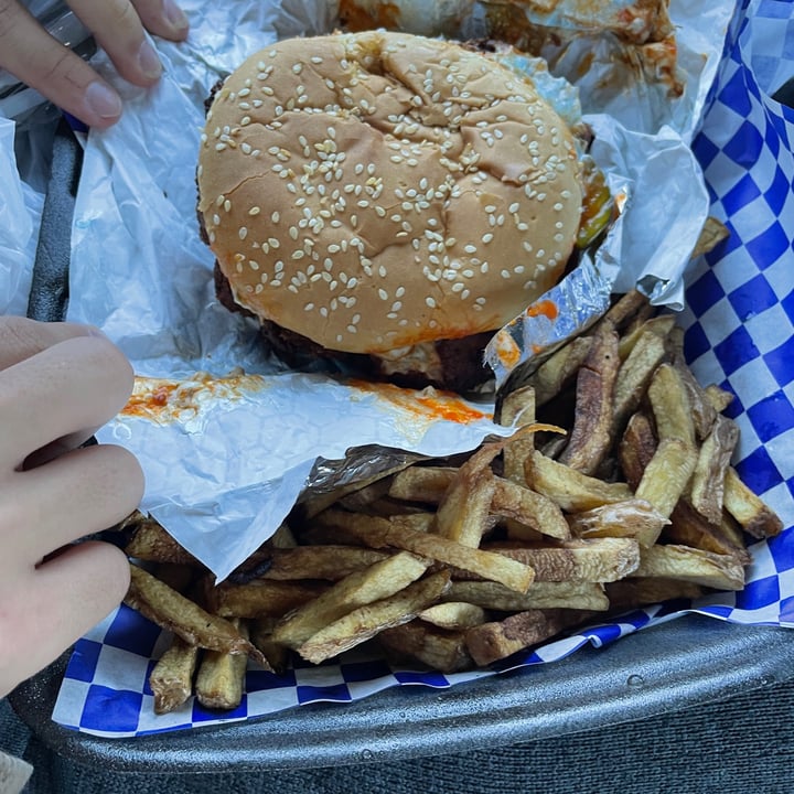 review photo of Sunshine Vegan Eats, LLC. Buffalo chicken Sandwich shared by @stephaniefroebel on 03 May 2021 - review