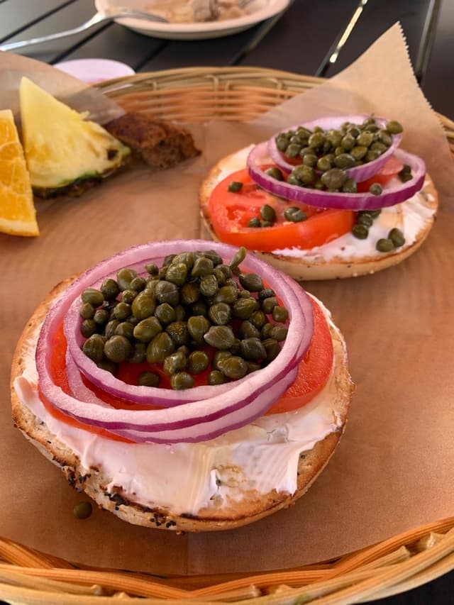 Photo of the dish “Vegan lox on everything bagel”