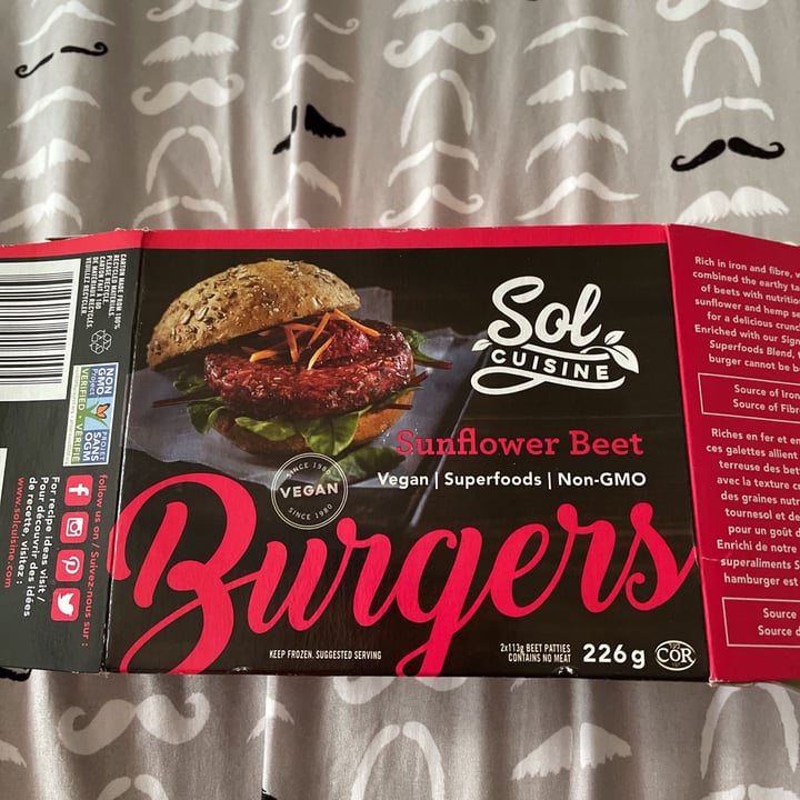 photo of Sol Cuisine Sol Cuisine Sunflower Beet Vegan Burger shared by @billofthewild on  01 Aug 2021 - review
