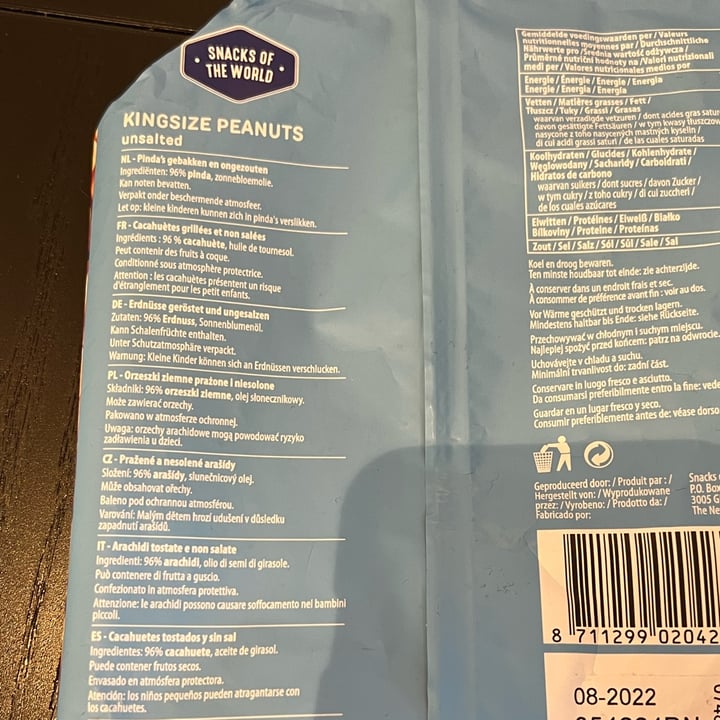 photo of Snacks of the world Peanuts Unsalted shared by @teresadv on  13 Apr 2022 - review