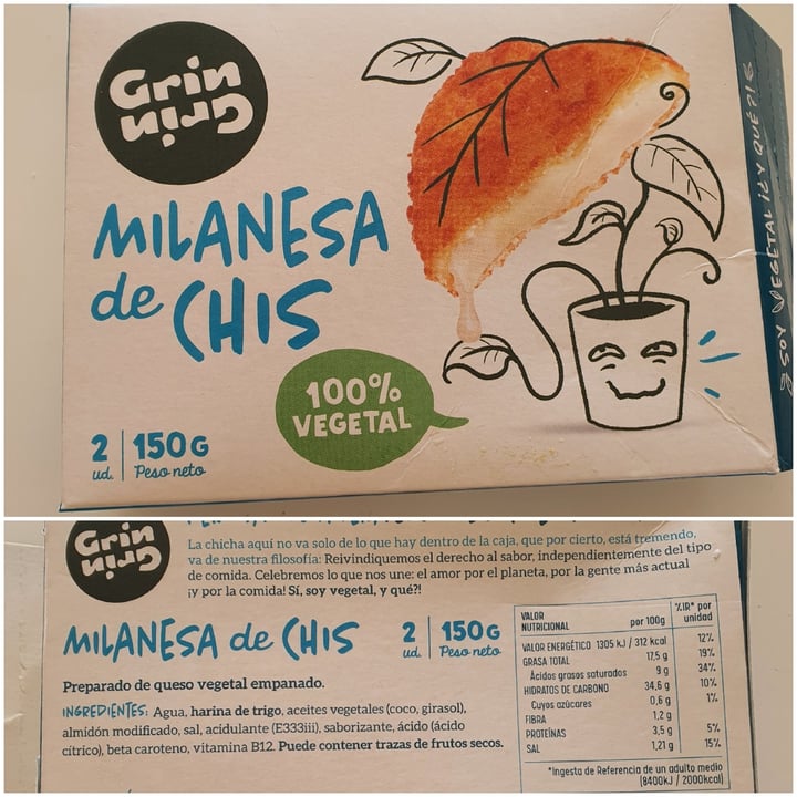 photo of Grin Grin Foods Milanesa de chis shared by @evahernandezmartinez on  14 Jan 2022 - review