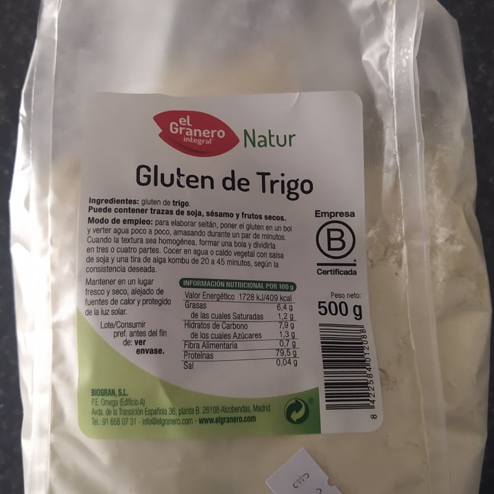 photo of El Granero Integral Gluten De Trigo shared by @alicia13 on  01 Jan 2021 - review